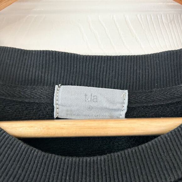 T.la Anthropologie Black Ruffle Sleeve Sweatshirt Top Women’s Size Large EUC - Picture 4 of 7